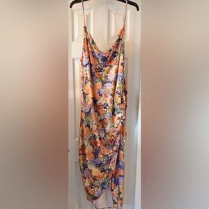 Floerns Plus Size Vibrant Floral Plus Size Dress